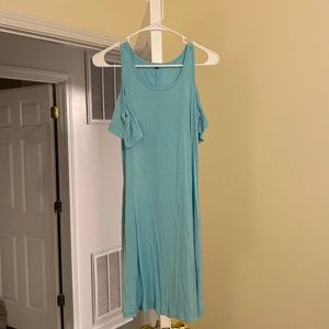 Light blue cold shoulder dress